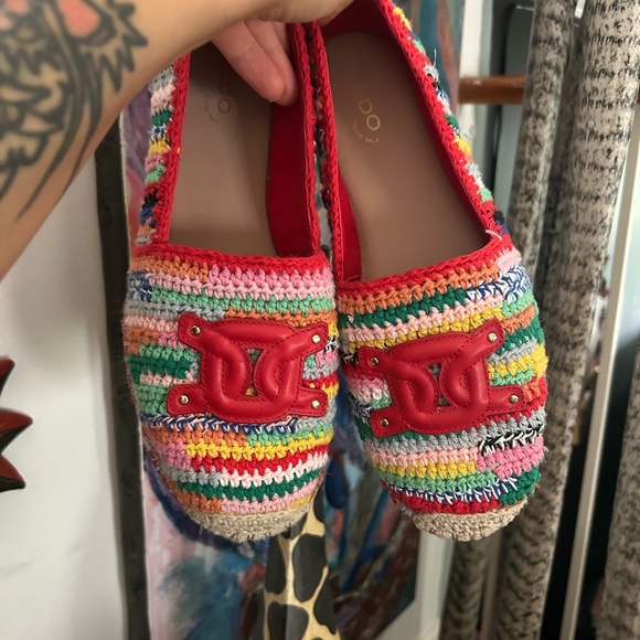 Aldo Santaclara Colorful Crochet Espadrilles with Red Detail 9 - Picture 2 of 16